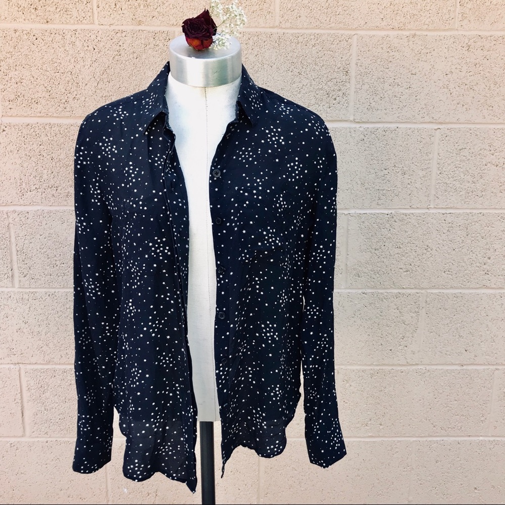 Ann Taylor Silk Star Button Down - image 1